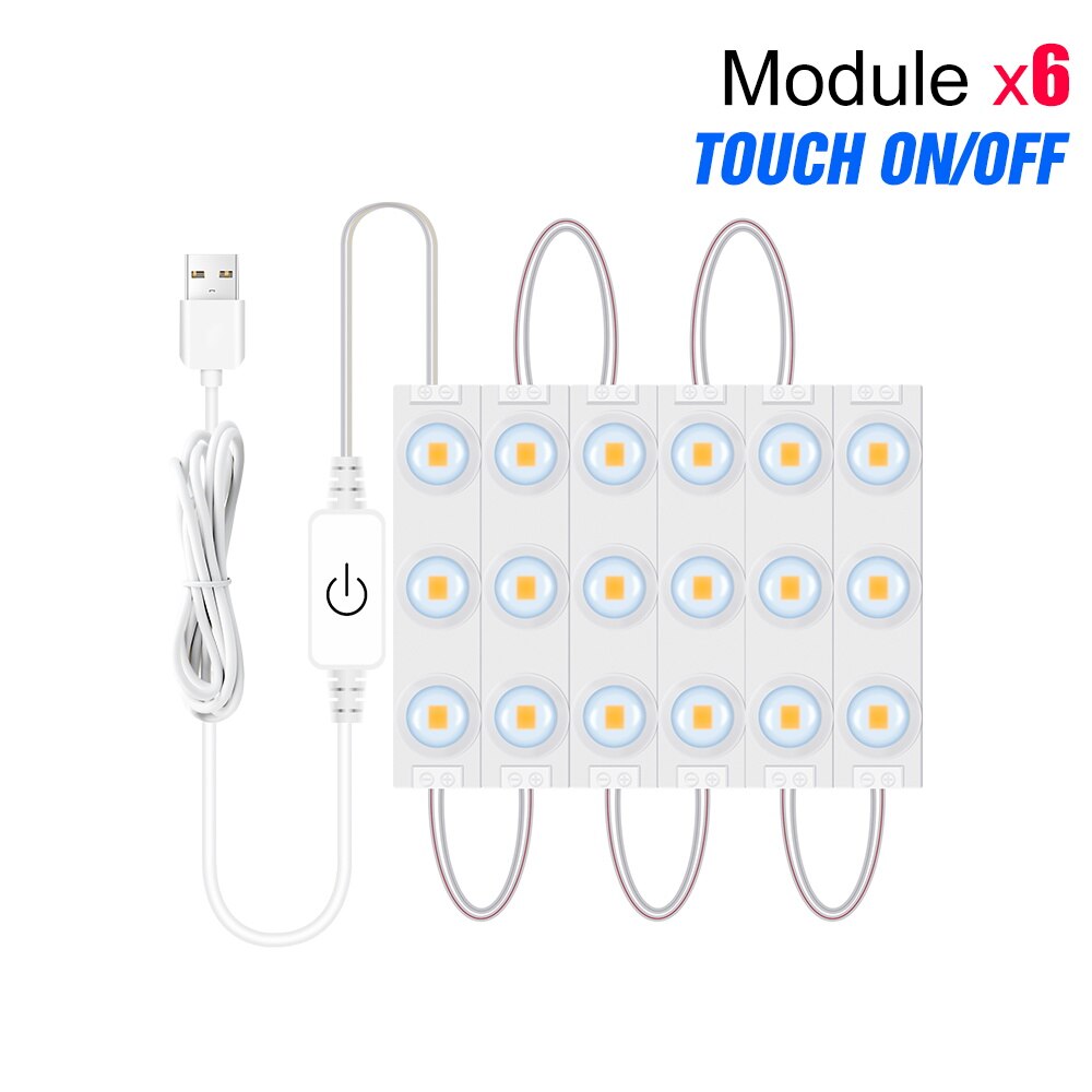 LED Makeup Mirror Light Bulbs USB 12V Hollywood Vanity Mirror With Light Makeup Dressing Table Lighting Dimmable LED Wall Lamp: Type-A-Touch-6