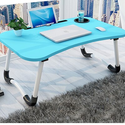 Mini Bed Special Foldable Portable Laptop Desk Small Study Table Multifunctional Small Table desks for bedroom: Blue