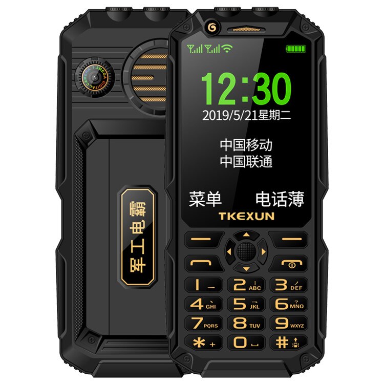 Original TKEXUN Q8A Push-button Mobile Phone With Power Bank Analog 3.0" Dual Flashlight Wifi Cellular Telefone Big Voice Cell: Standard / black