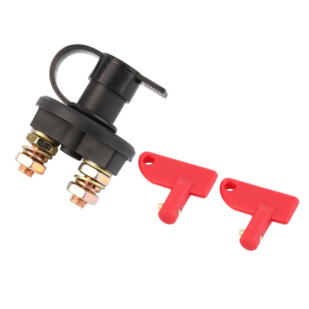 12-24v Car Battery Switch Power Isolator Cut Off Kill Switch + 2 Removable Keys For Marine ATV Truck Boat Car Disconnect: Default Title