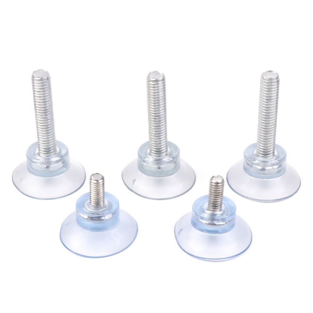 Ventosa de goma de tornillo transparente, tuerca de giro, tapas de mesa de vidrio, ganchos de herramientas de almacenamiento, M6/M8, 10 unidades