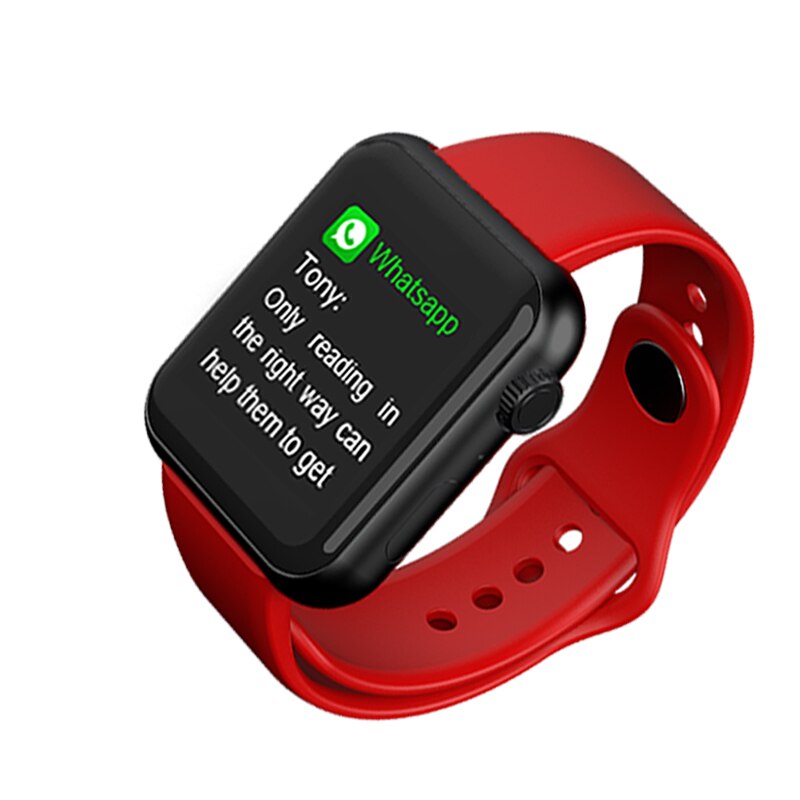 Vuxen smart klocka telefon fitness tracker för kvinnor män 1.4 tum smartwatch silikon armband för ios elektronisk leksak: Röd
