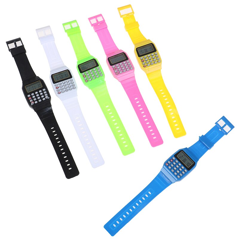 Led-rekenmachine, elektronisch digitaal chronograafhorloge, computerhorloge voor kinderen, jongens en meisjes, sporthorloges van rubber