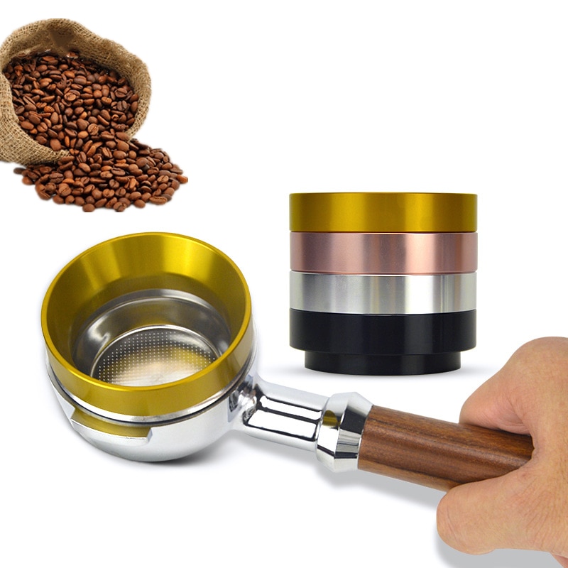 Anneau de dosage de café en aluminium, distributeur de café fait à la main 51/53/58mm, anneau d'entonnoir de dosage expresso, 1 pièce