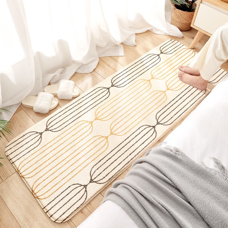 Bedside Rugs Lambswool Bedroom Carpet for Home Decoration Floor Mat Plush Foot Mats Long Doormat: 40x120cm / E