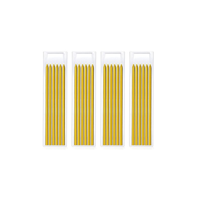 Diep Gat Effen Timmerman Potlood Set Met Multicolor Refill Leads Ingebouwde Slijper Mechanische Potlood Marker Markering Tool: 3 yellow Lead
