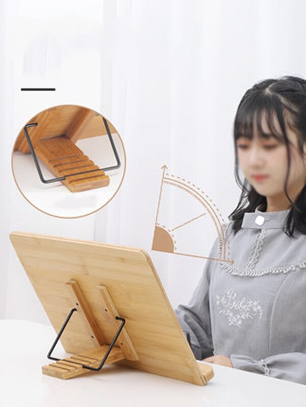 Tablette de lecture réglable, support de livre de cuisine, maison, salle d&#39;étude, pliable, Pages, serre-livres de cuisine fixe, étagère en bois