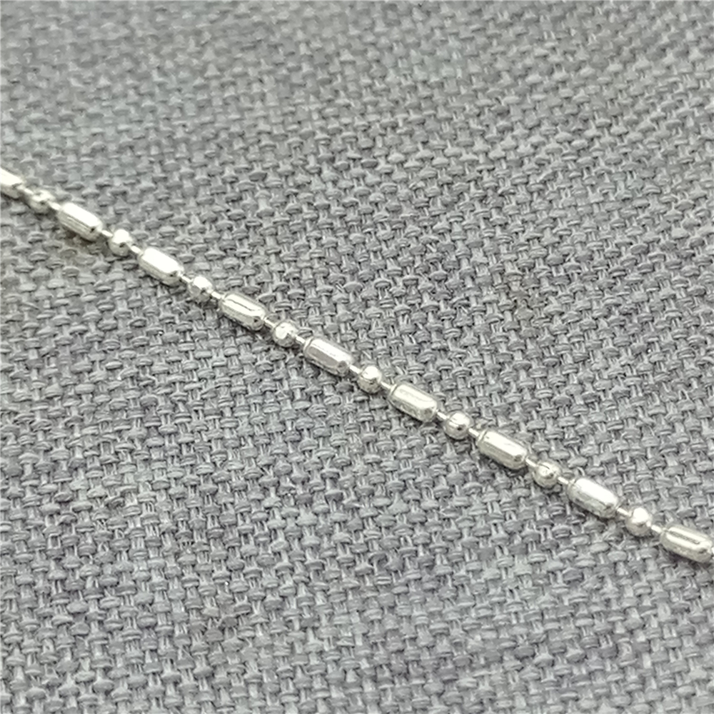 Cadena de Cable rectangular de Plata de Ley 925, Cuenta de corte de diamante, material de cadena sin terminar, 100cm: Blanco