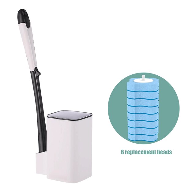 Jednorazowa szczotka robić wc z szczotka wymienna głowica ścienna szczotka robić czyszczenia z płyn czyszczący robić czyszczenia łazienki: C czarny 8 brush głowa