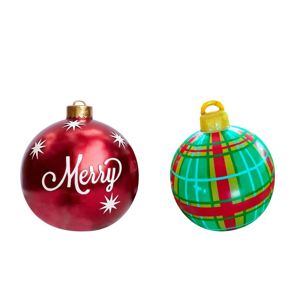 2pcs Christmas Inflatable Ball 60cm Hanging for Outdoor