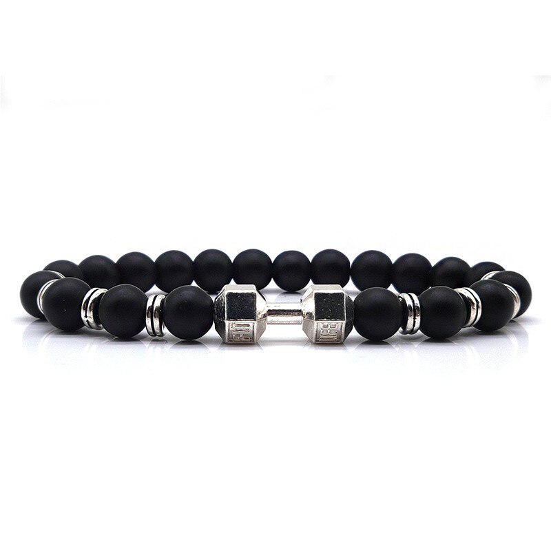 Armband Mannen Steen Kraal Klassieke Mannen Armband Charm Halter 8Mm Bead Armband Voor Mannen Sieraden: 2