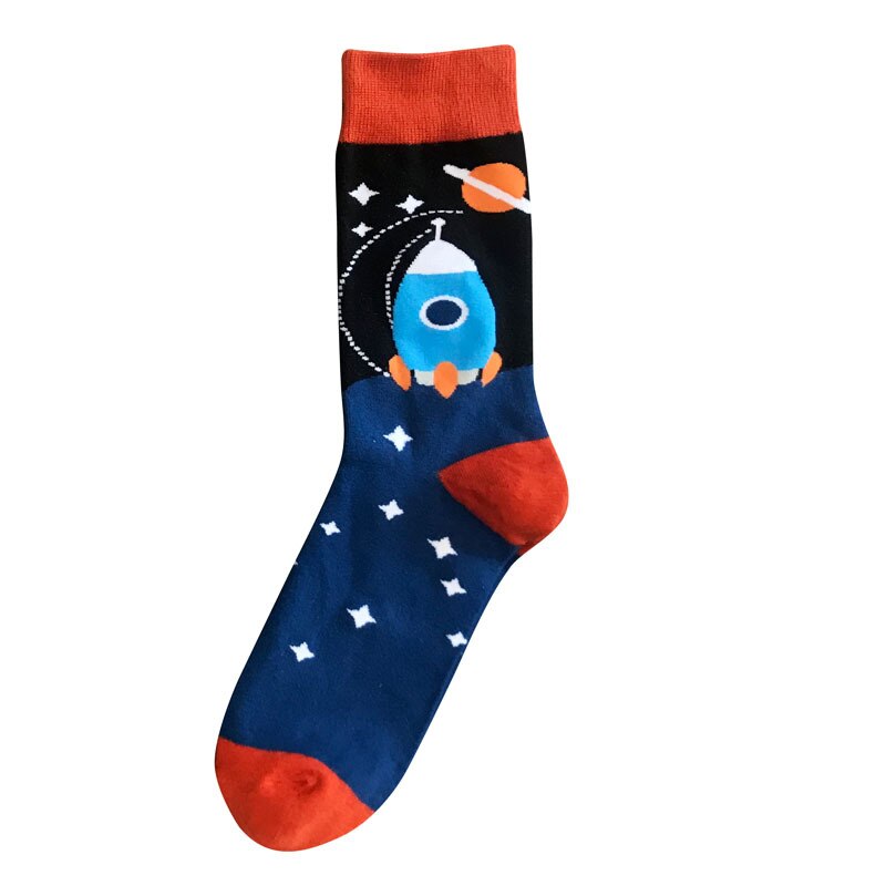 autumn and winter outer space socks 1 cotton socks couple tube socks cartoon alien socks: 8