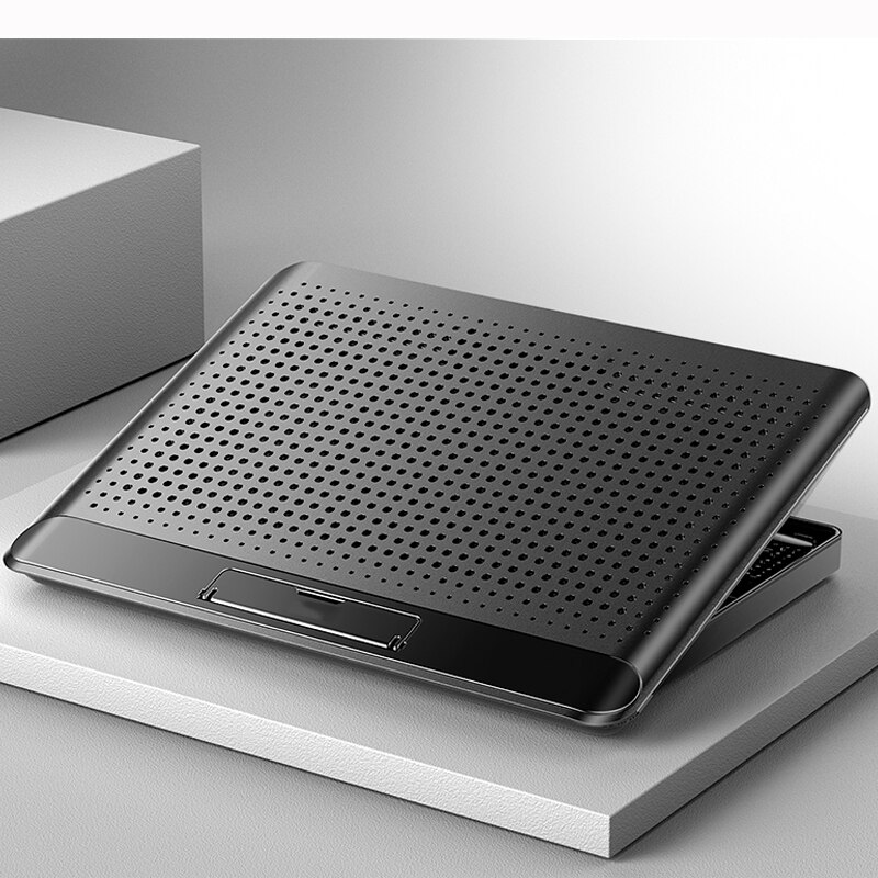 Gaming Pc Laptop Stand Cooler Dual Usb Laptop Cooling Verstelbare Ondersteuning Notebook Stand Met Ventilator Voor Macbook Pro Notebook Houder: black