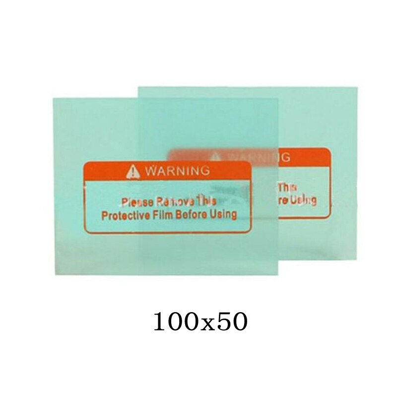 10 stk beskyttende plastdeksel gjennomsiktig sveisehjelm glassplate linse til mørkere hjelm sveisehjelmer: 100 x 50mm