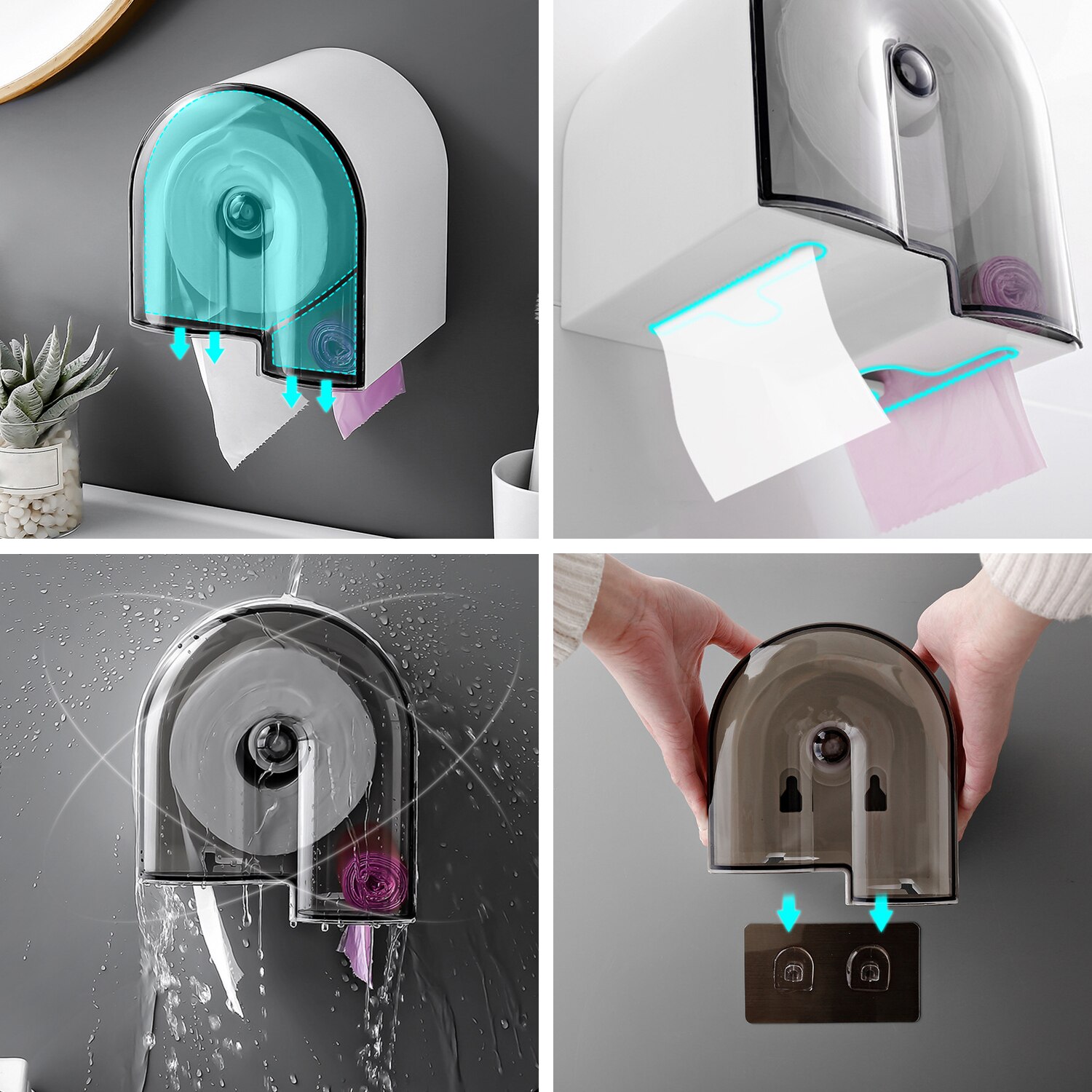 Papieren Handdoek Dispenser Wandmontage Papier Houder Dispenser Waterdichte Badkamer Toiletpapier Dispenser Vuilniszakken Dispenser