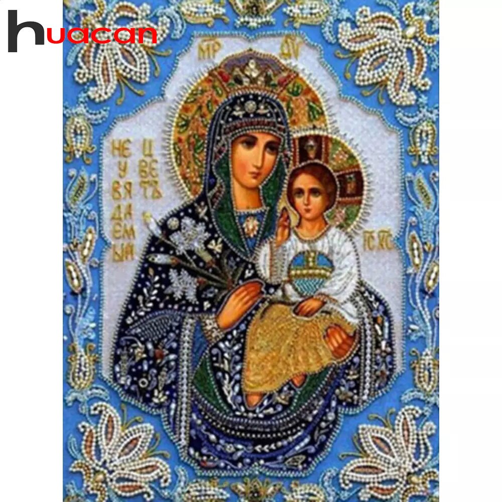 Huacan 5D diamant mosaïque broderie Religion plein carré diamant peinture strass icônes décor à la maison loisirs et artisanat