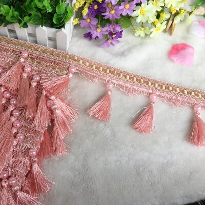 12 piha / tontti verho pitsi koriste tupsu hapsu diy helmet pallo sohva pöytäliina pitsitarvikkeet roikkuu side ompelu: 10 vaaleanpunaista