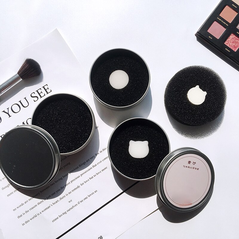 Make-up kwast kleurverwijderaar sponsreiniger aluminium make-up kwasten reinigingsmat doos poederborstel wasscrubber tslm 1