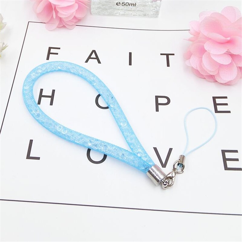 Mobiele telefoonriemen kristallen ketting kralen hanger sleutelhanger hangkoord lasso lanyard nekband badgehouder voor alle telefoons: M