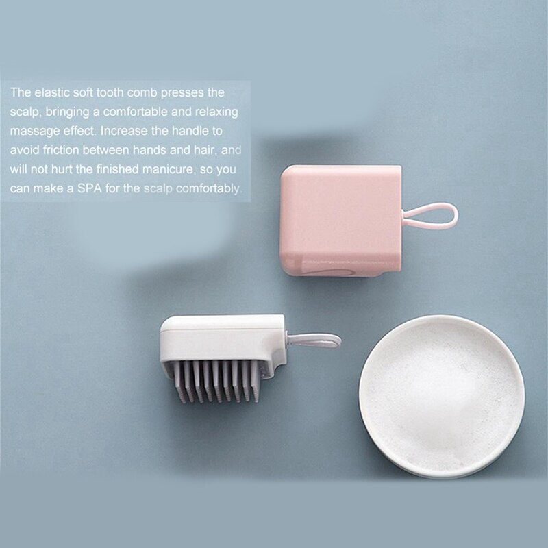 2Pcs Siliconen Shampoo Kam Massage Borstel Shampoo Borstel Hoofdhuid Massage Borstel Hoofd Massager Roze & Wit