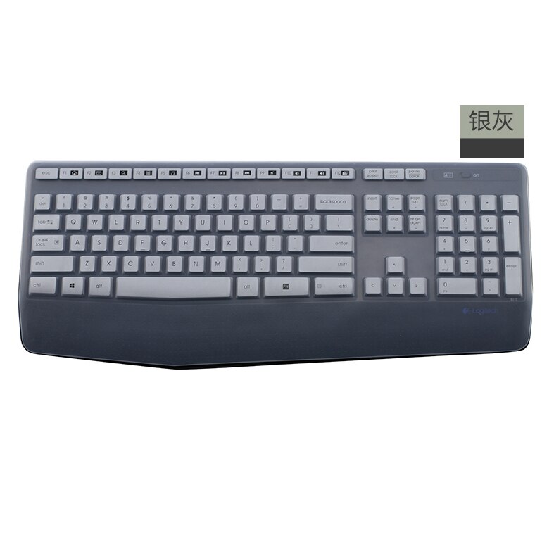 Espl Keyboard Cover For Logitech k345 MK345 keyboard protective film wireless keyboard cover soft silicone dustproof film: Silver