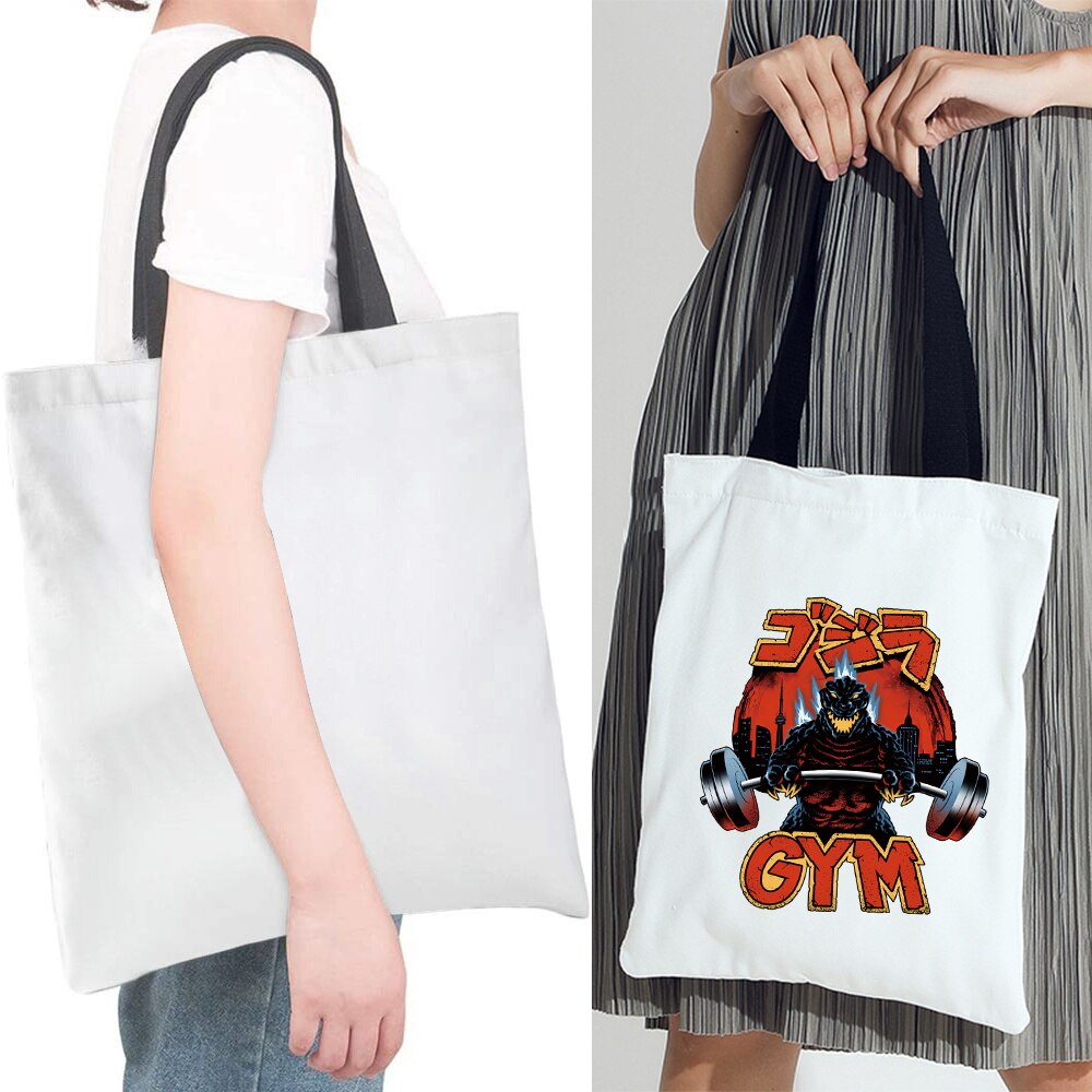 Wilde Ecobag Moeiteloos Canvas Draagtas Japan Patroon Draagbare Vrouwelijke Boodschappentas Dames Schoudertassen