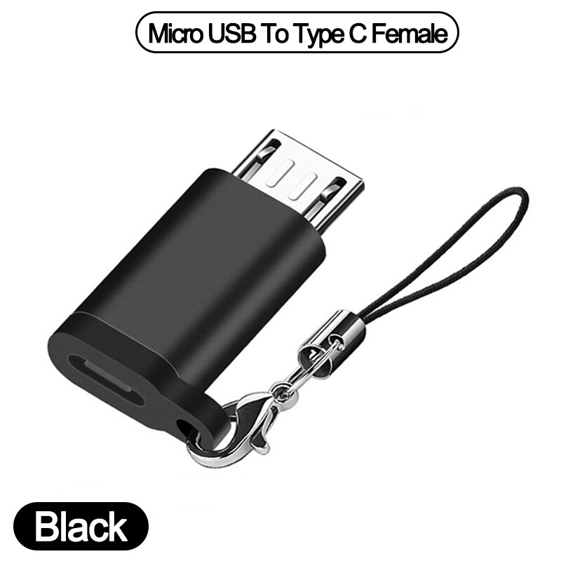 Adaptador USB a tipo C, Micro USB macho a tipo c, USB 3,0 hembra para iPhone, MacBook, cargador de teléfono, conector USBC OTG: black 7