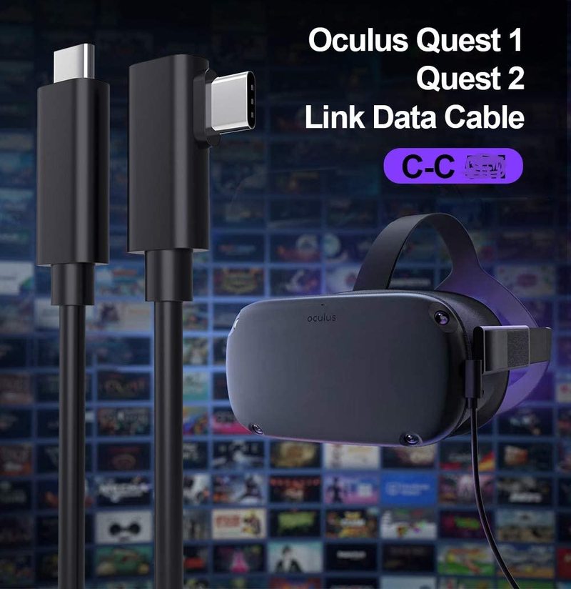 16ft 5m oculus headset vr kabel pc vr til quest 2 og quest link virtual reality type-c usb 3.2 gen 1 dataoverførsel hurtig opladning