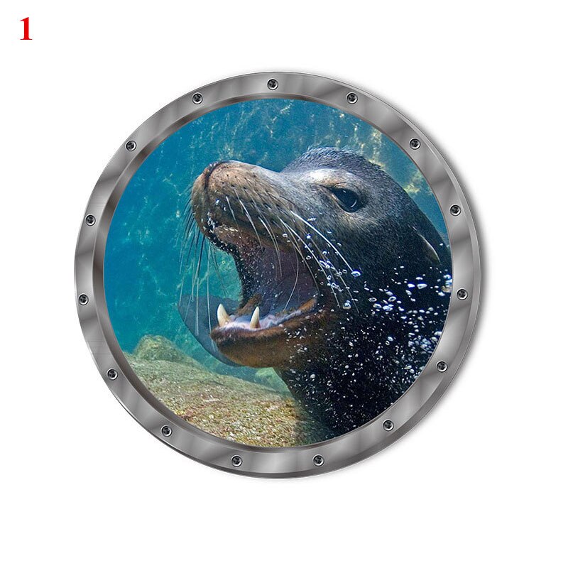 1pc Underwater Fish Wall Stickers Waterproof Cute Capybara Dolphin Pvc Decals Stickers For Bathroom Washing Machine Decoration: 1