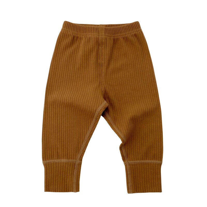 Pantalones de punto para bebé, ropa para niño y niña, estilo de , pantalones largos informales de Color sólido, primavera y otoño: Brown / 66