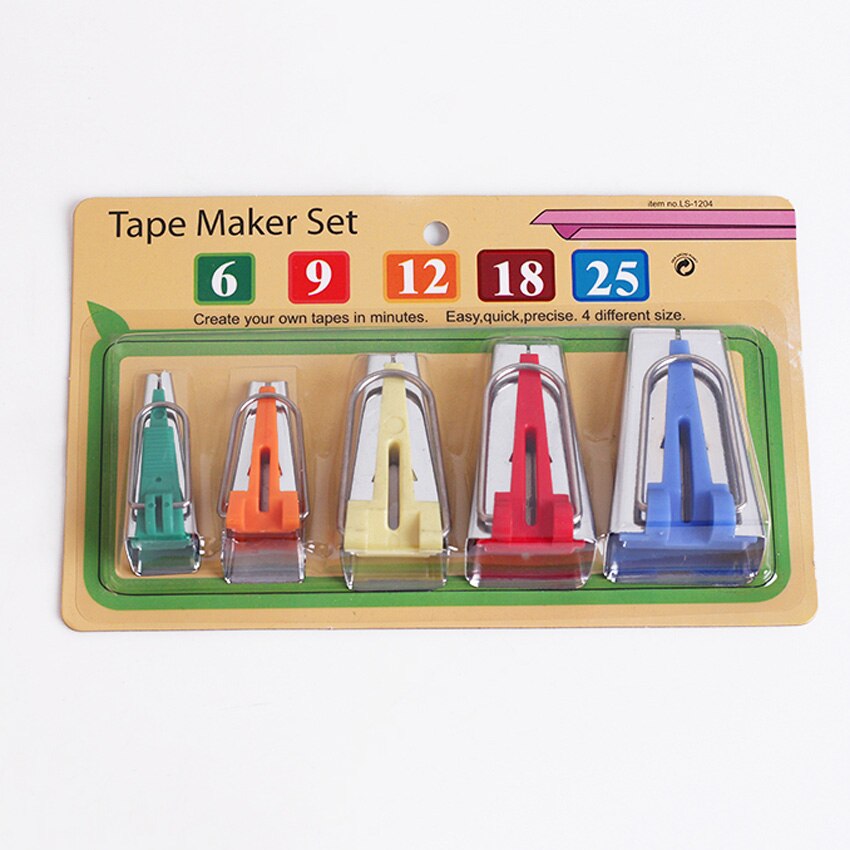 10 Stuks Multi-Maten Vouwen Stof En Vertekenende Strips Roll Tool Set Met 40 Stuks Van Multi-Kleur quilten Pins: 5size