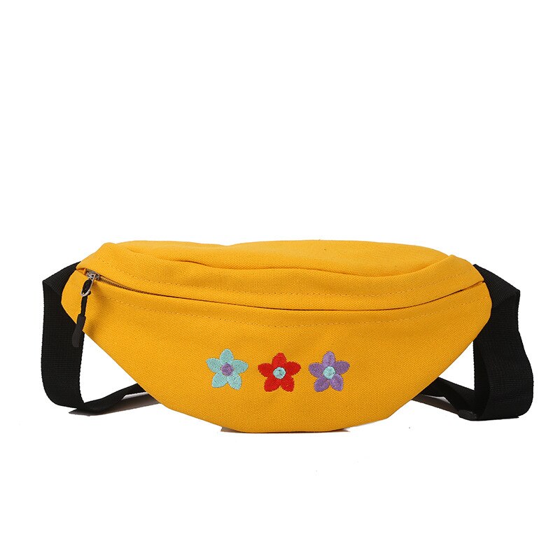 Delle nuove Donne di Modo Marsupi Unisex Casual Multifunzionale della Tela di Canapa Fanny Pack Multi Sacchetto Della Cinghia Del Sacchetto Della vita Degli Uomini del Pacchetto di Stampa Petto borsa: YELLOW