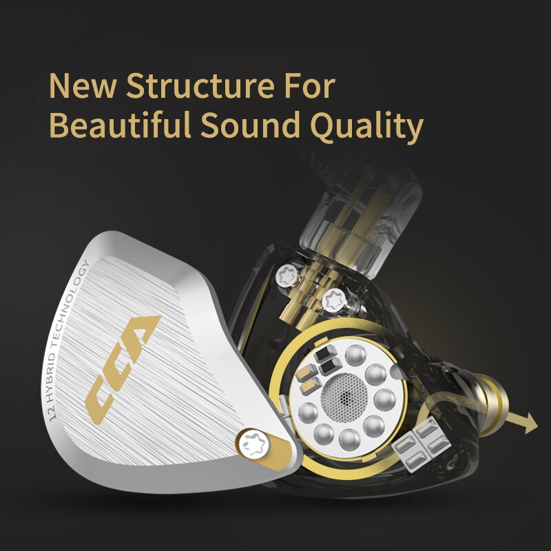 CCA C12 5BA + 1DD hybride dans l'oreille casque 12 pilotes unité HIFI DJ moniteur écouteurs écouteurs KZ ZSX AS10 ZST CCA C10 C16