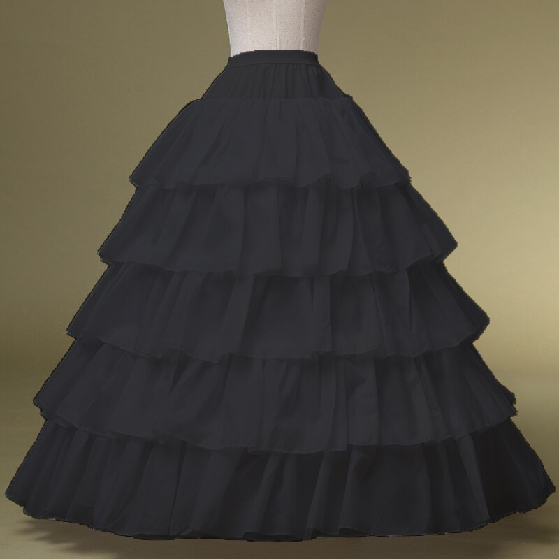 5 Layers Bridal Petticoat for Wedding Dress 4 hoops White Big Wedding Petticoat Ready for: black