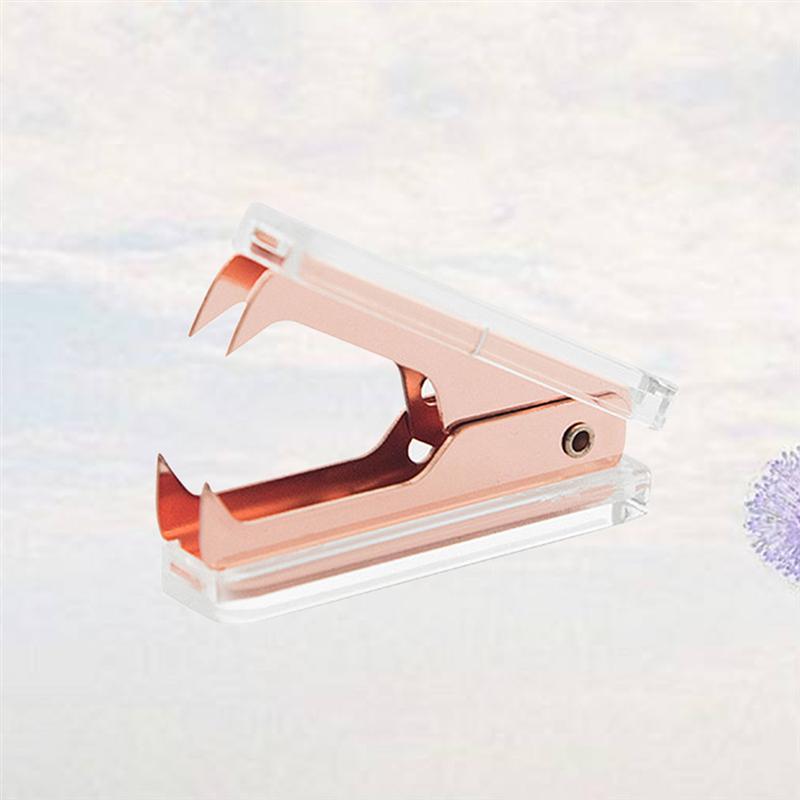 Clear Acrylic Rose Gold Staple Remover Office School Desk Accessories Rose Gold Stapler Office Stationery