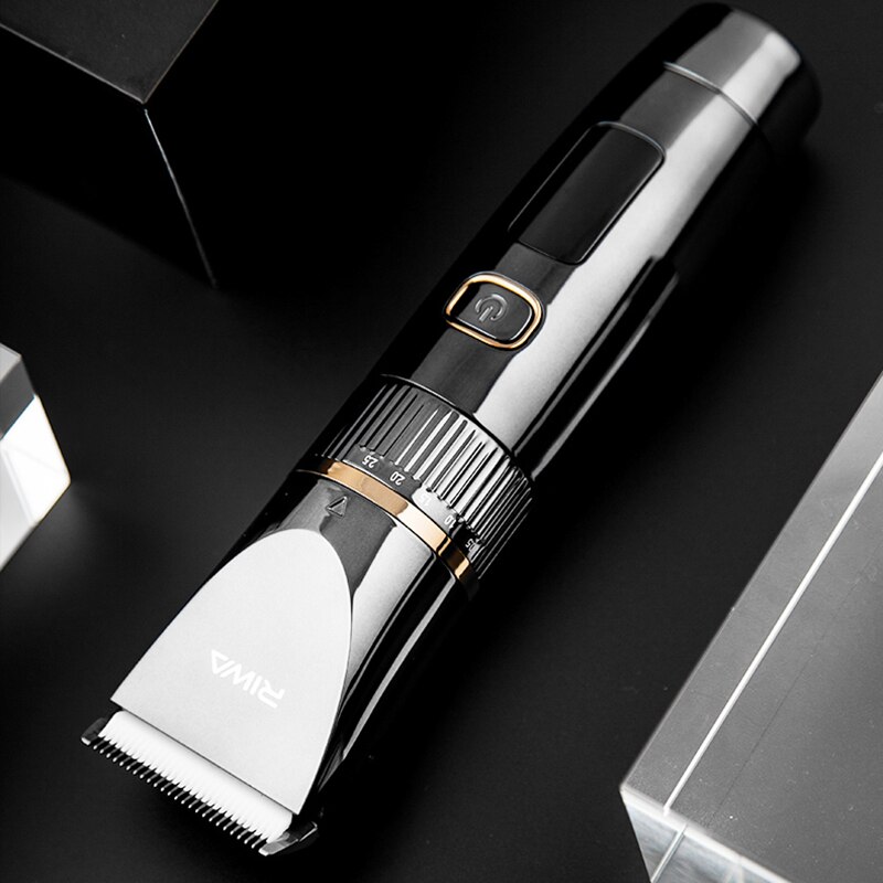 Riwa elektrische tondeuse, draadloos, kappersset, tondeuse voor heren, kapsel met led-display