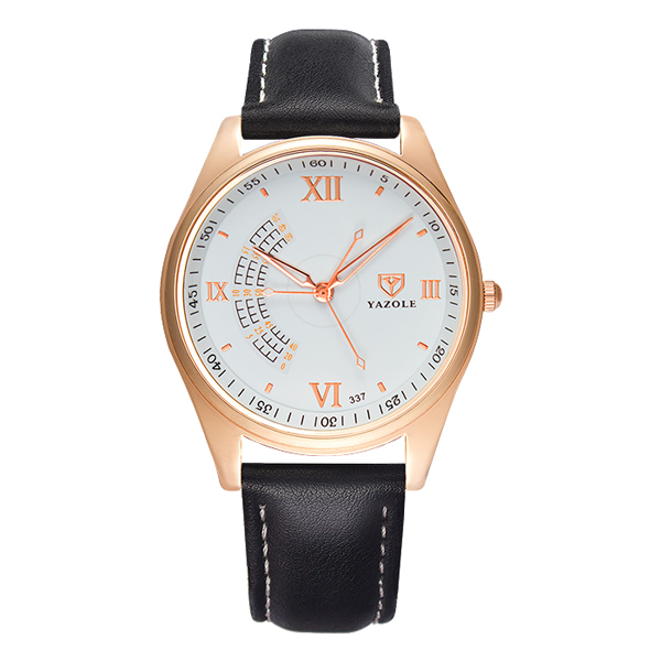 Armbandsur klocka casual läder sport herrklocka toppmärke lyxiga kvarts klockor för män montre homme: Vit