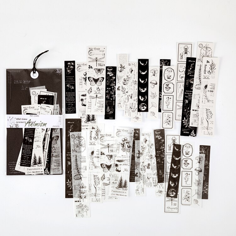 Journamm-Juego de pegatinas estilo Retro para álbum de recortes, diario adhesivo de papel Washi, planificador, papelería, 30 Uds.: B