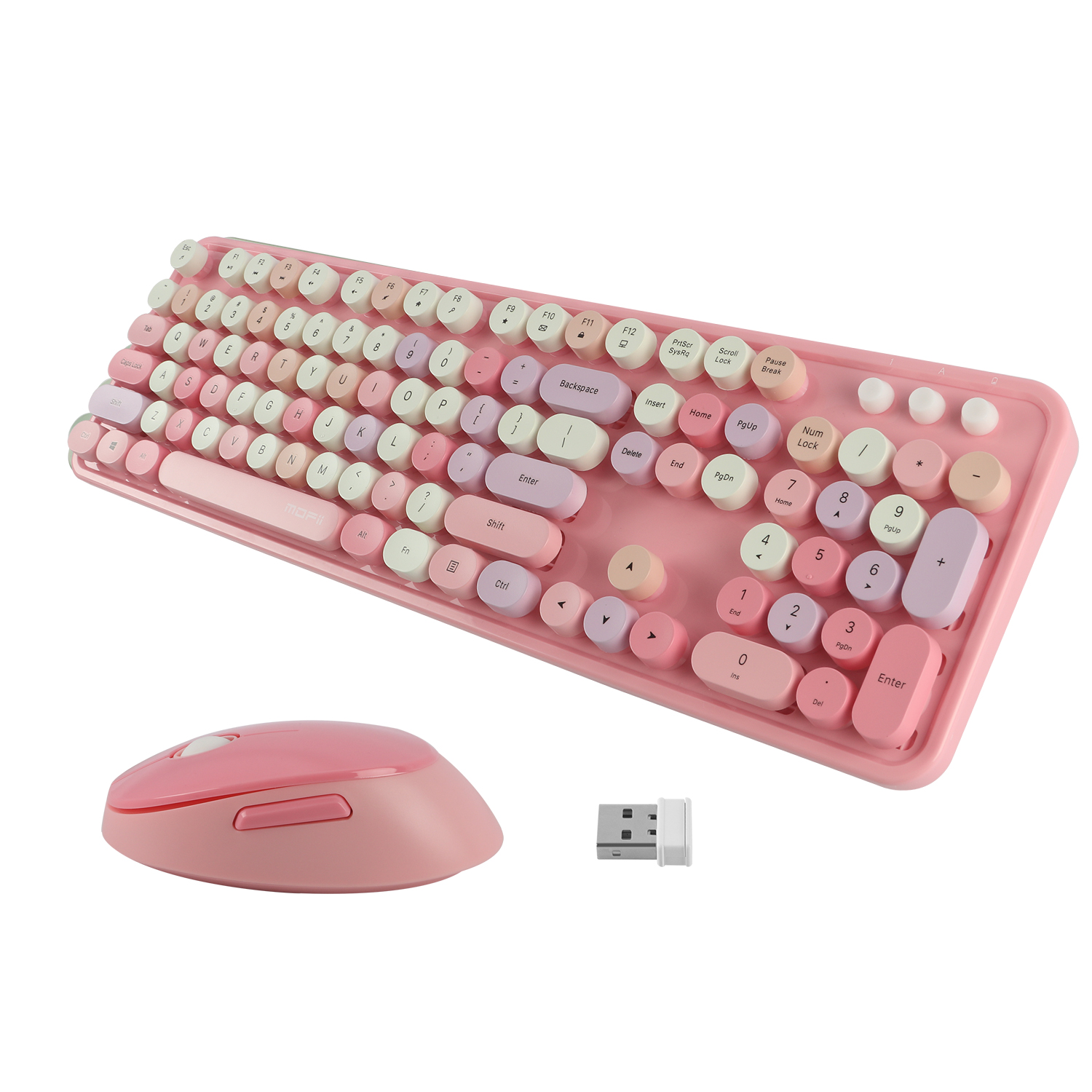 Draadloze Toetsenbord En Muis Combo 104 Keycaps Set Met Usb-ontvanger Voor Pc Laptop Gamer: Pink