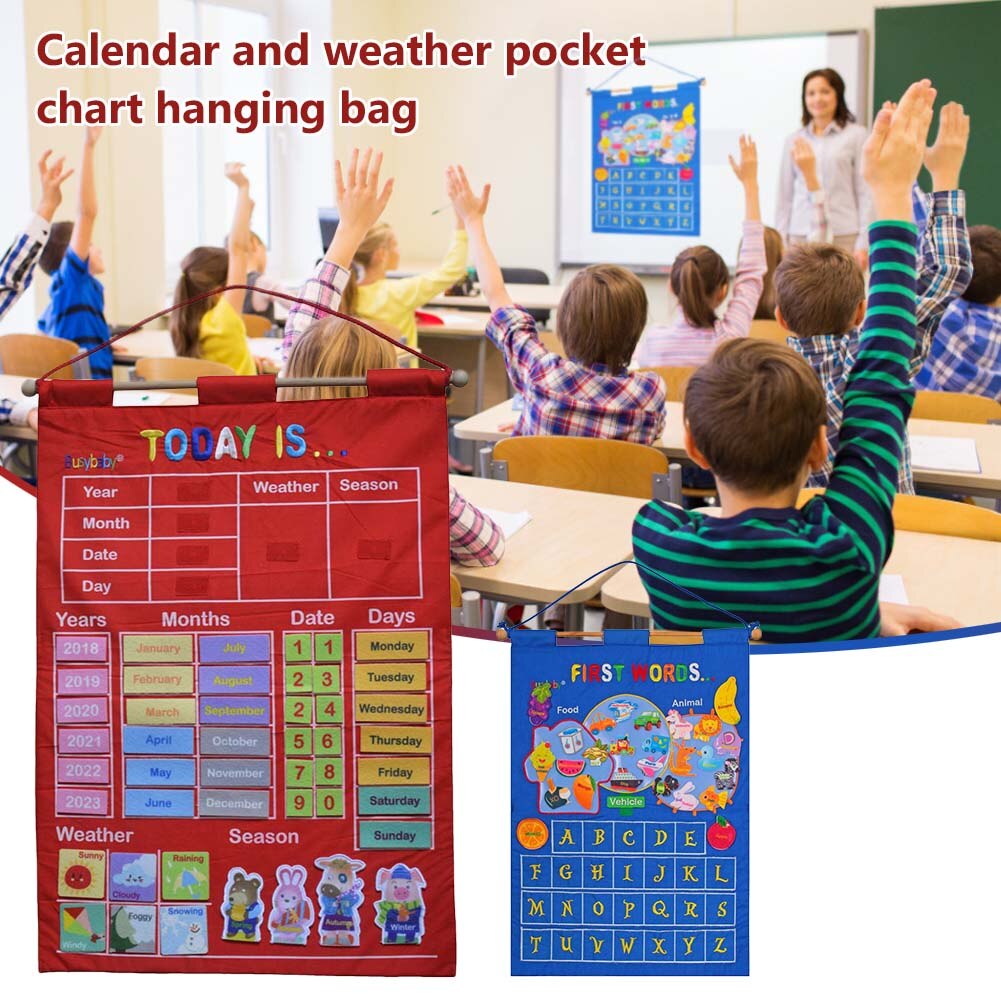 Stoff Kalender Lernen Diagramm Handwerk Mit nasser Saison Monate Woche Datum Buchstaben-Für freundlicher Früer Bildung
