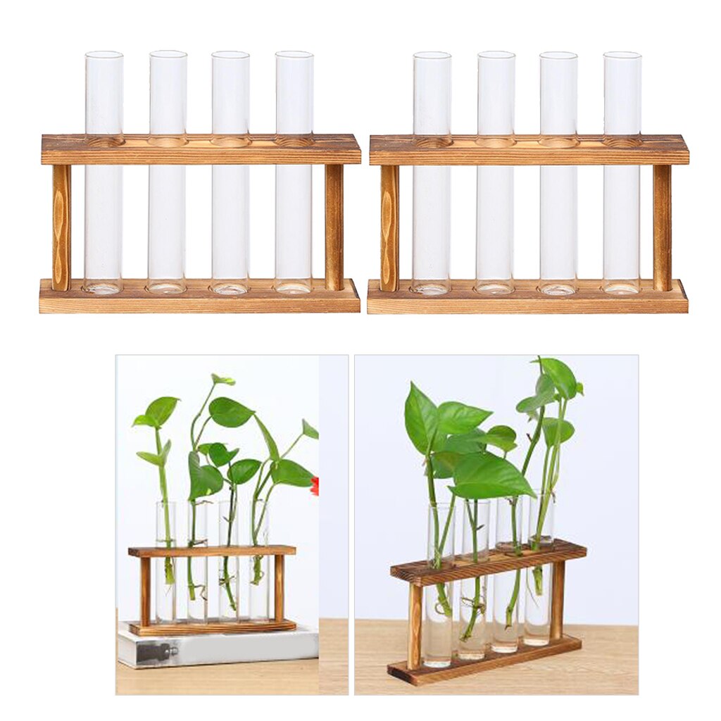 2 stk krystalglas reagensglas plante terrarium vase blomsterpotter til hydroponiske planter hjem haven dekoration