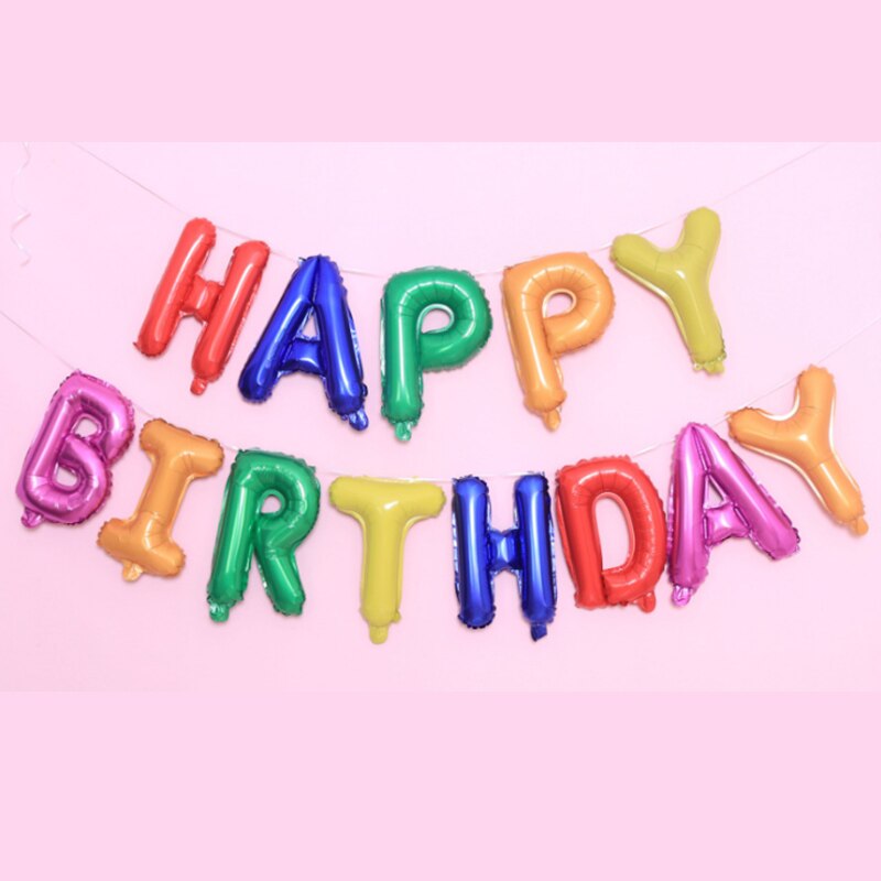 Birthday Party Decorations Kids Baby Adult HAPPY BIRTHDAY Balloons Decoration Aluminium Film Balloons for Birthday: Colorful 4
