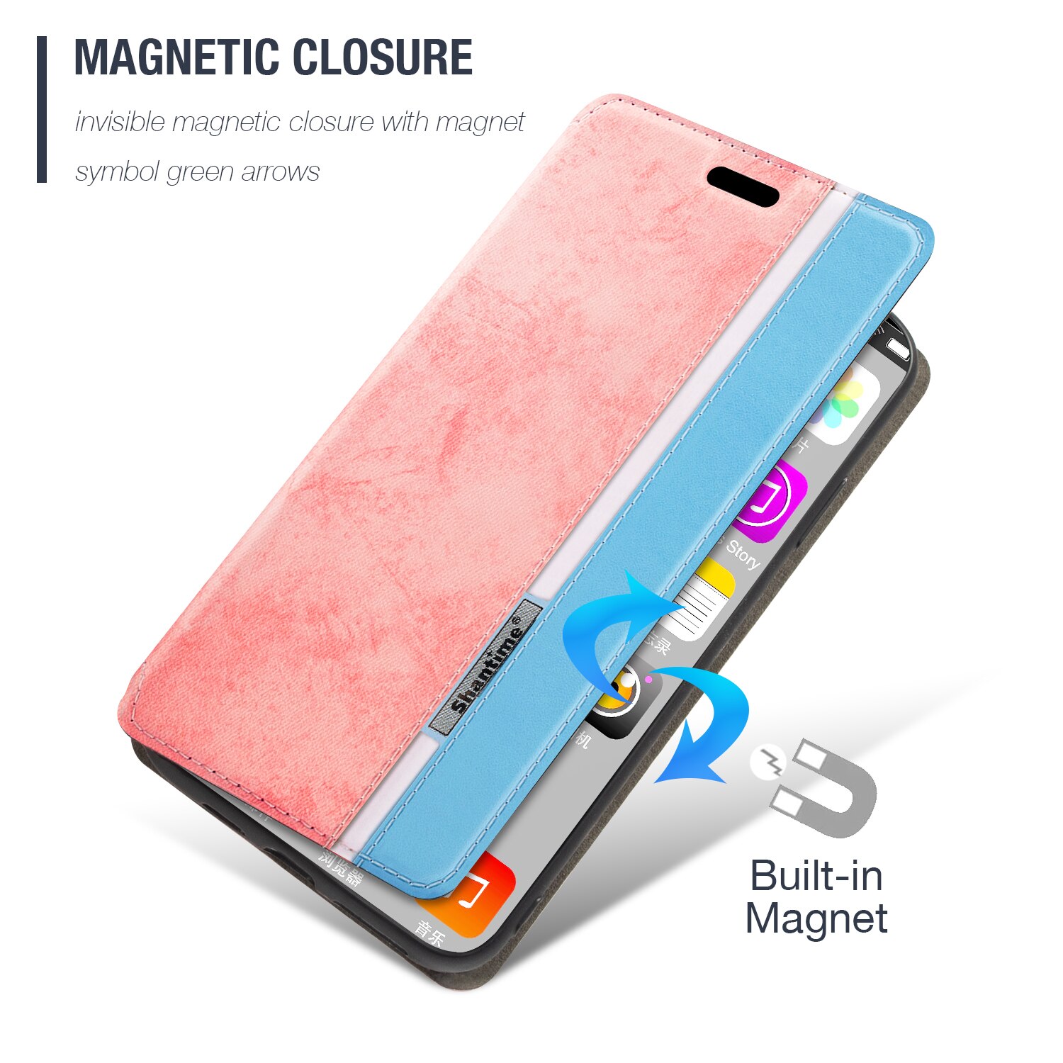 Voor Doogee S96 Pro Case Multicolor Magnetische Sluiting Leather Flip Case Cover Met Kaarthouder 6.22 Inches: Pink