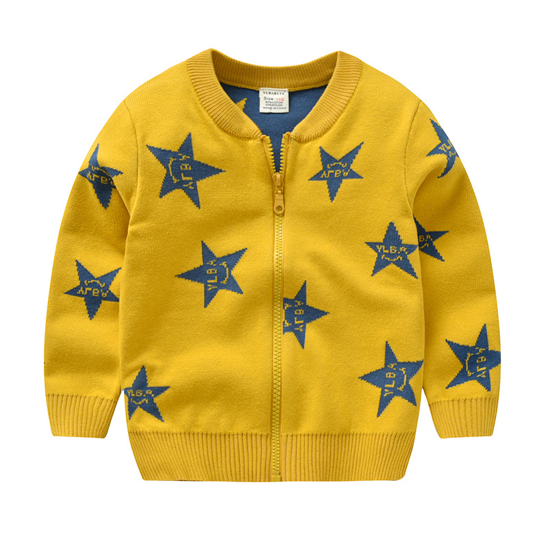 Suéteres para niños, novedad de , abrigos para niños en otoño e invierno, suéter para bebé, cárdigan de algodón a la , abrigos para niños pequeños: 183yellow / 5 años