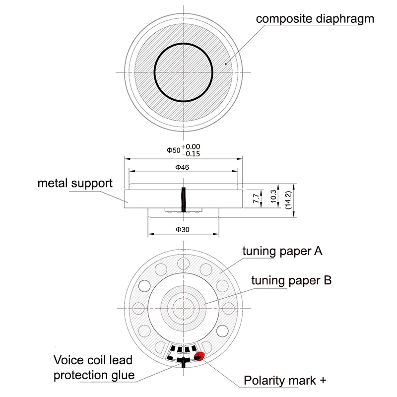 50 MM Rand Gratis HiFi Luidspreker Nano-fiber Hoofdtelefoon DIY Drivers 24 Ohm 300 Ohm High-end Luidspreker
