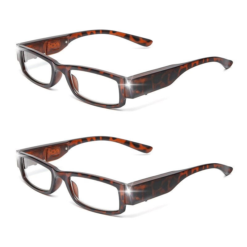 2pcs Reading Glasses with Lights Blue Light Blocking Readers with LED Lighted Reading Eyeglasses Unisex: +250