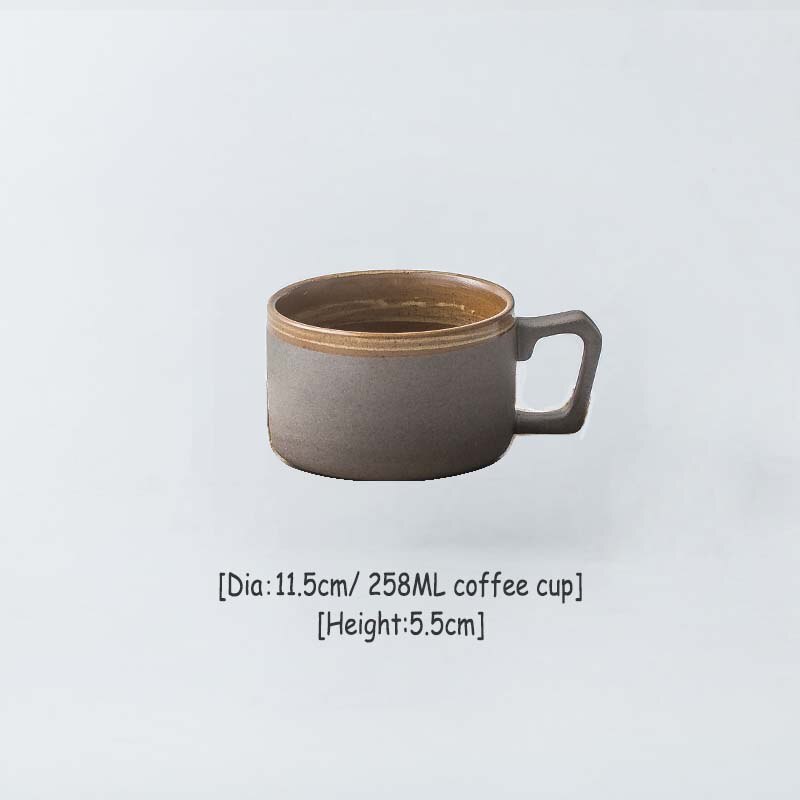 Grof Keramische Servies Set Japanse Ronde Plaat Rijstkom Thee Cup Retro Servies Platte Tray Koffie Cup Sushi Gerechten 1 stuks: cup