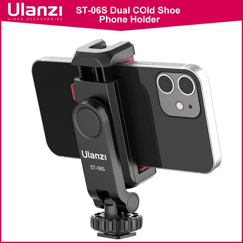 Ulanzi ST-06S Verticale Telefoon Mount Houder Statief Met Koud Schoen Voor Mic Licht Telefoon Clip Voor Iphone 12 Vlog Houder smartphone