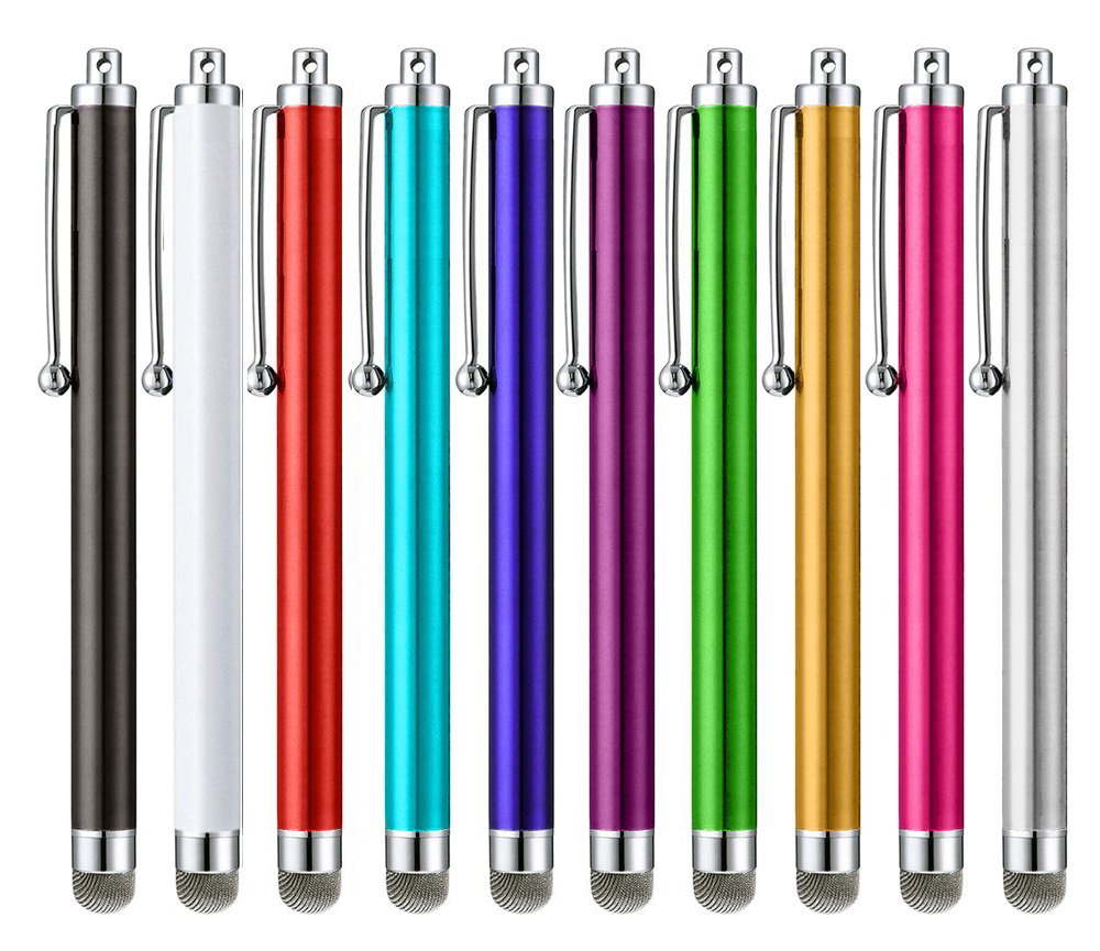 (10 Stks/set) mesh Fiber Capactive Pen Kleurrijke Fiber Touch Screen Stylus Pennen Voor Iphone Ipad Samsung Smart Tablet