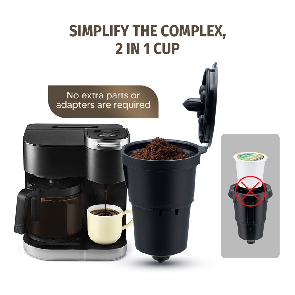 Reusable Coffee Capsule Filter Cup Food Grade Silicone Capsule Refilling K Cup Filter Baskets Pod Coffeeware